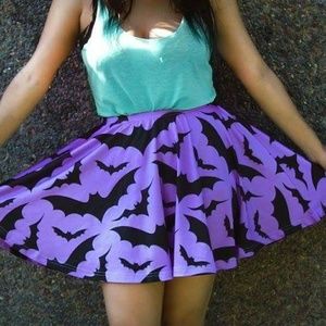 Purple Bat Skater Skirt w/ Wing Shoe Accents